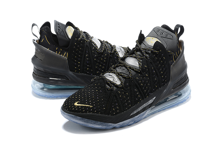 Nike Lebron 18 Black Gold Gamma Blue Shoes